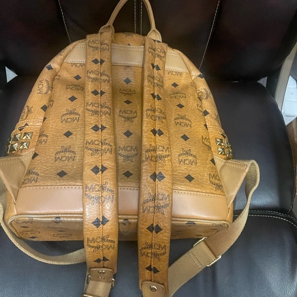 MCM Cognac Logo Backpack - Picture 4 of 8